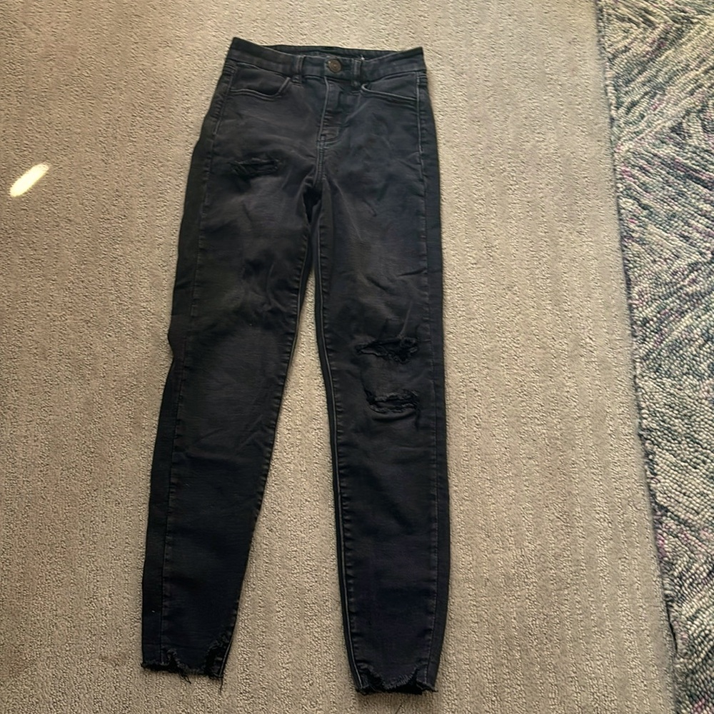 Black ripped jeans size 12-13